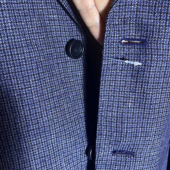 BONOBOS Size 44R Finest Italian Wool Suit Jacket Athletic Fit MARZOTTO MiniPlaid - Picture 8 of 16